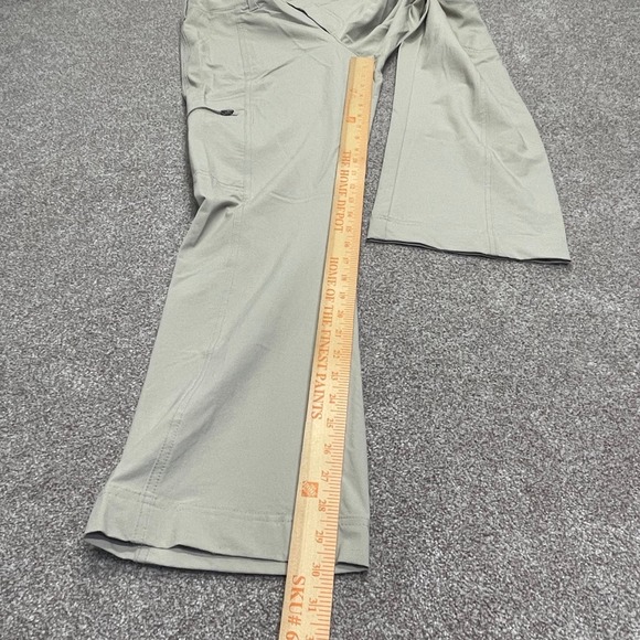 Athleta womens cargo hiking pants sz 8 mid rise cream khaki outdoor camping - Picture 5 of 12